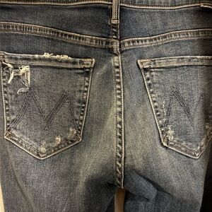 MOTHER Dark Blue Insider Crop Jeans